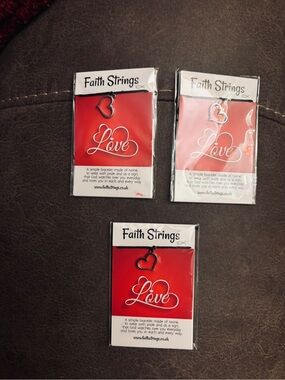 FAITH STRINGS Bracelets-Made with Twine & Heart to remind us of GOD’s Love $12